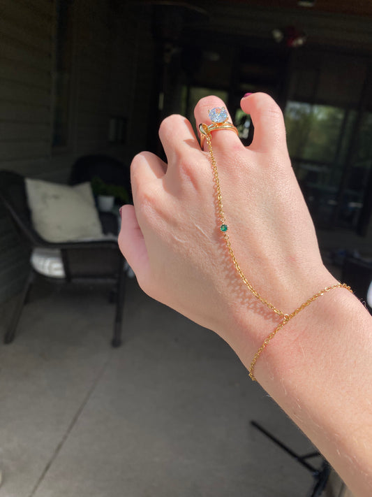 Gold w/ Green Gem