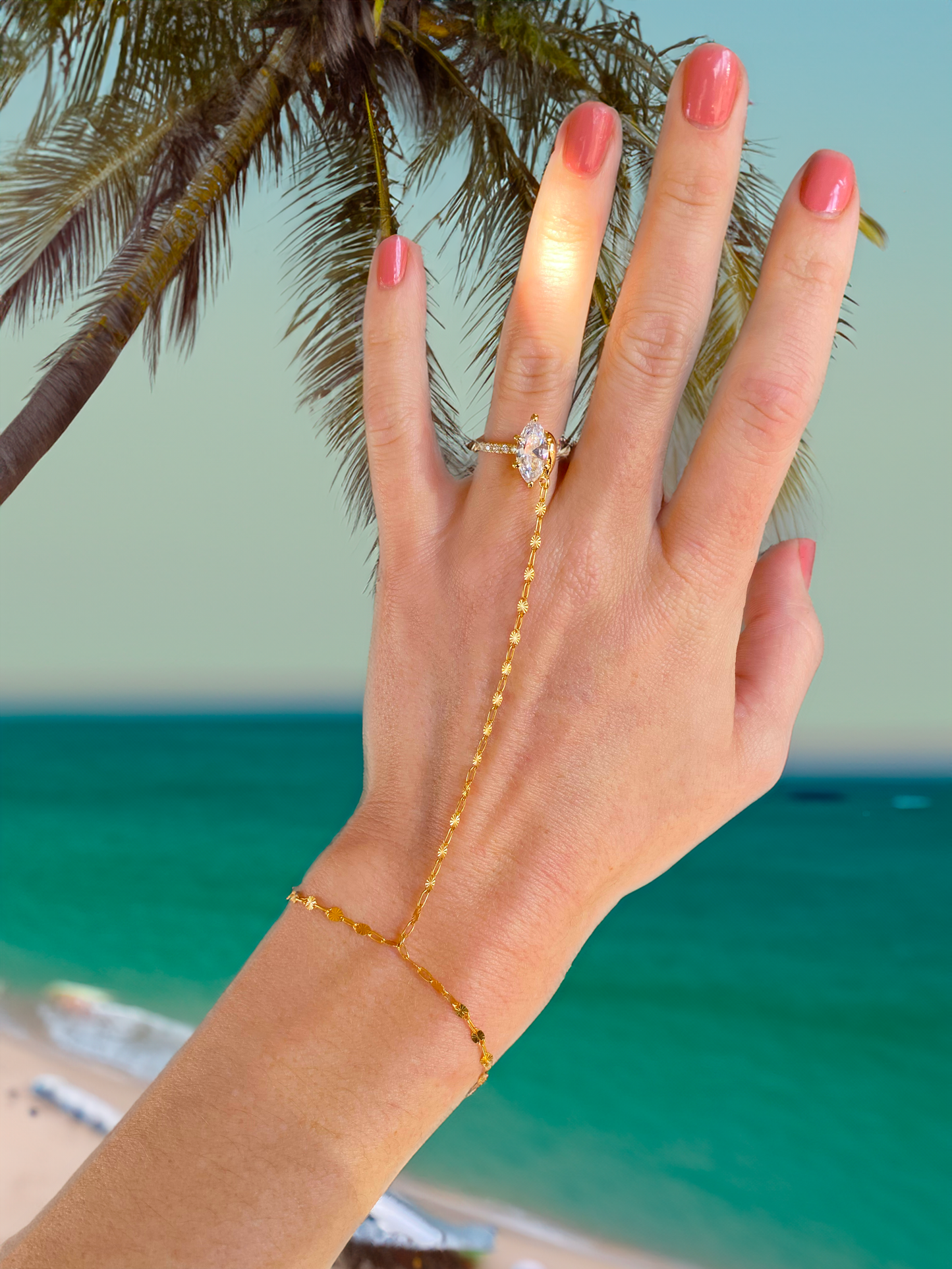 Gold Sparkle Ring Link